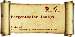 Morgenthaler Ibolya névjegykártya